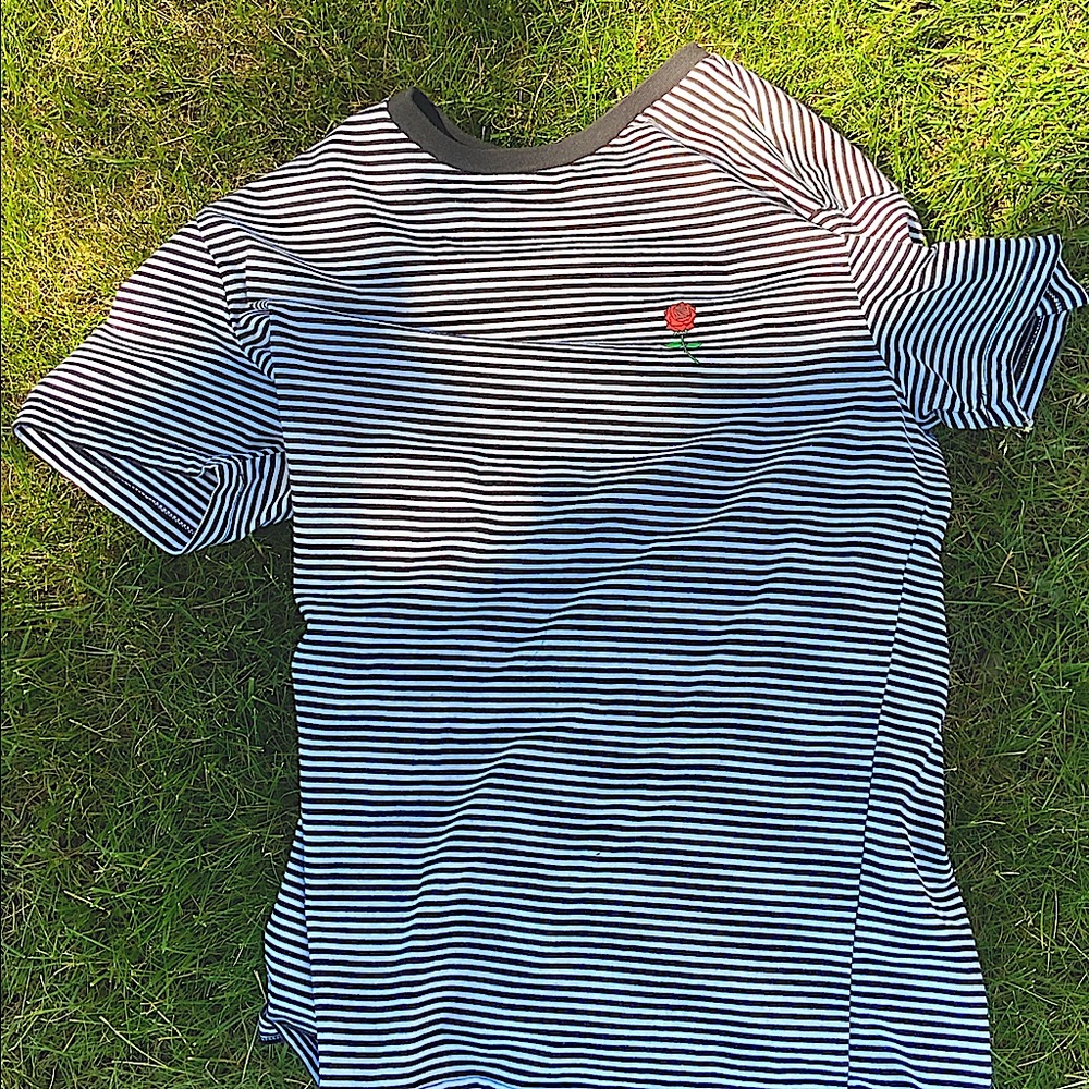 Forever 21 striped shirt with rose decal